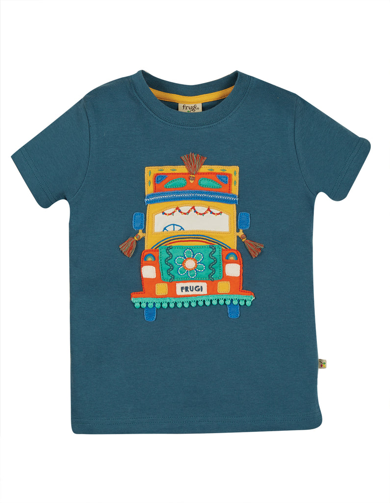 Frugi Carsen Applique T-shirt -  True Red Croc