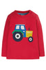 Frugi - Adventure Applique Top -  True Red Tractor