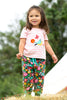 Frugi - Easy On Tee -  Twin Flower Pink Stripe Bird