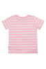 Frugi - Easy On Tee -  Twin Flower Pink Stripe Bird