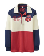 joules rugbyshirt polo in blau,creme,rot bei heldenkind