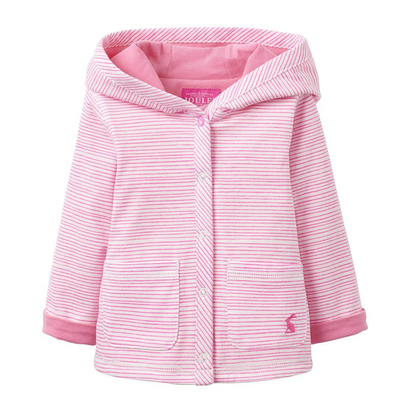 Kapuzenjacke in pink/weiß gestreift bei Heldenkind