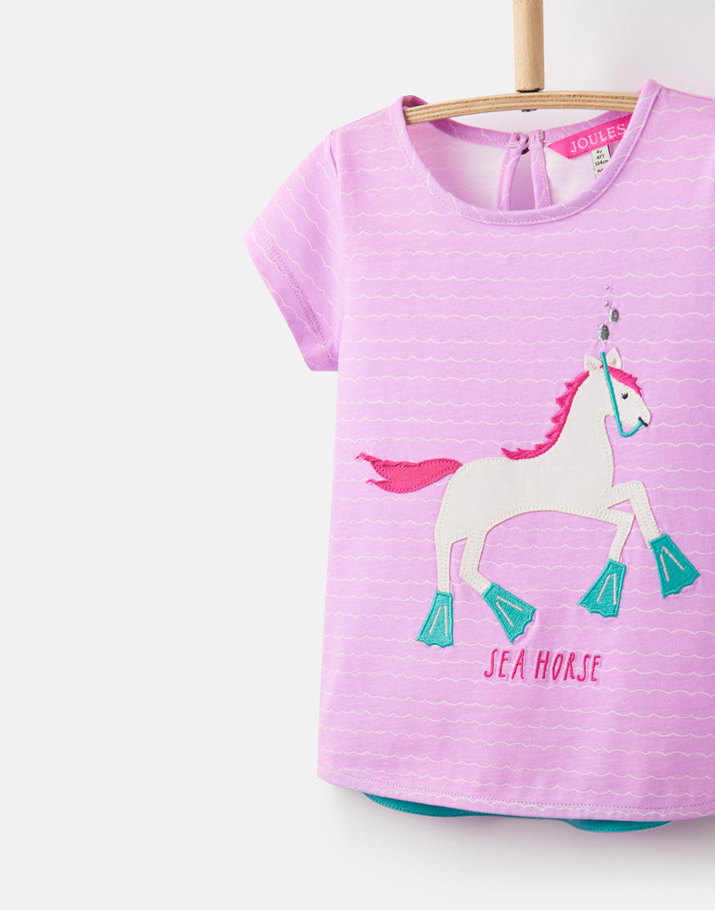 T-Shirt Maggie Stripe Horse in Pink von Tom Joule