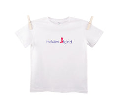 "Heldenkind" Kinder Shirt Kurzarm Weiß Bio-Baumwolle
