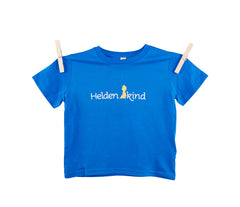 "Heldenkind" Kinder Shirt Kurzarm Blau Bio-Baumwolle