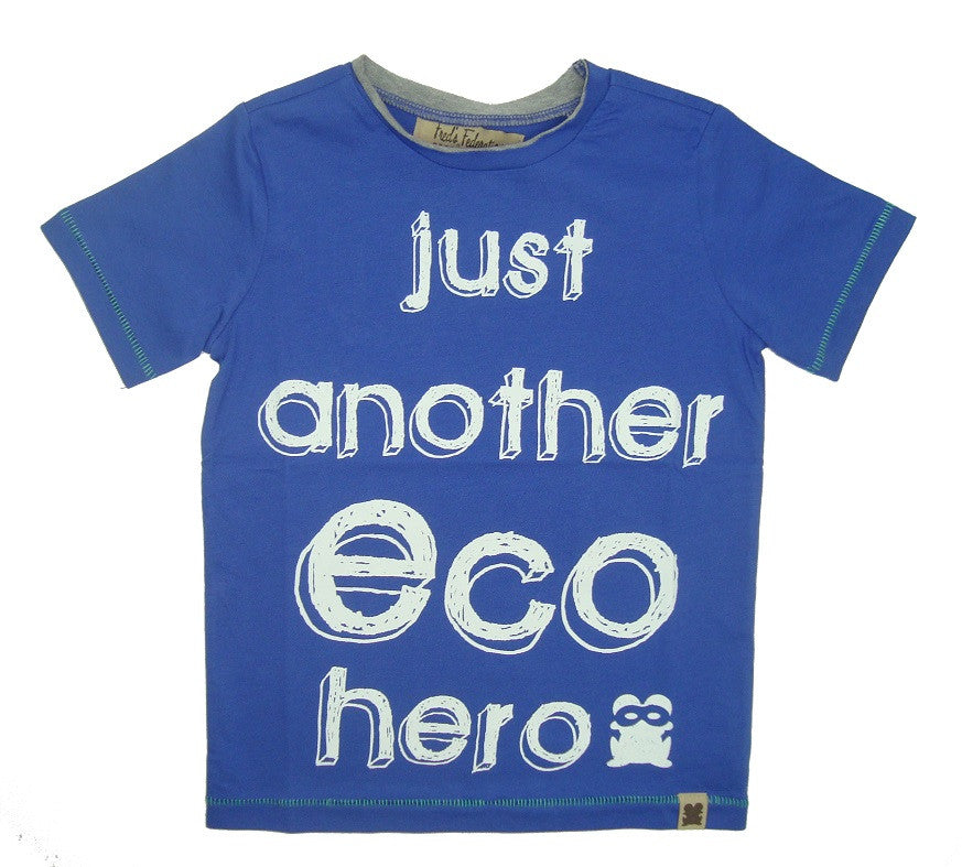 green cotton jungen kurzarm shirt blau bei heldenkind