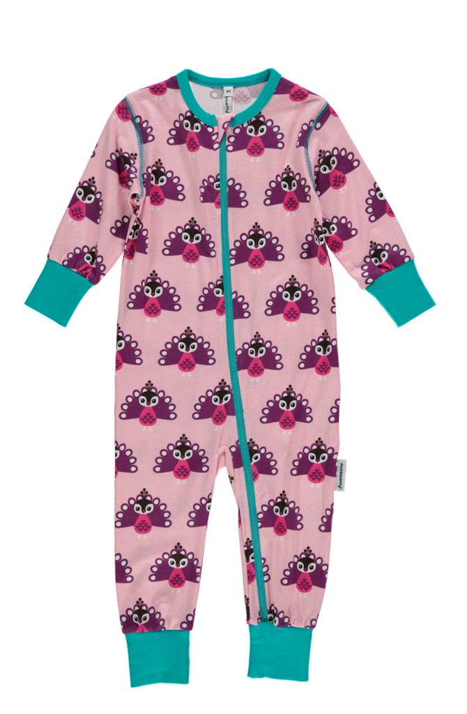 strampler peacock in rosa bei heldenkind